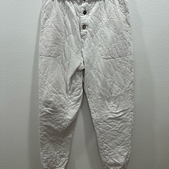 Free People Pants - Women’s free people Intimately cream quilted jogger sweats size small GUC